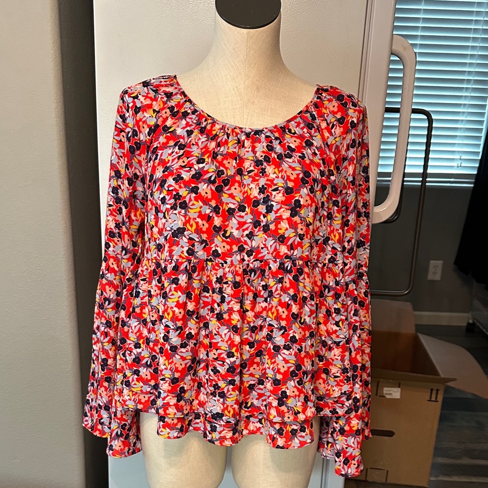 Copper Key Flowy Floral Blouse -